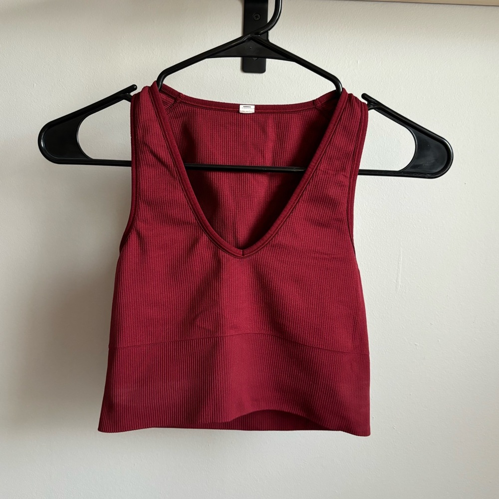 AURORA SEAMLESS CROP RIB TANK